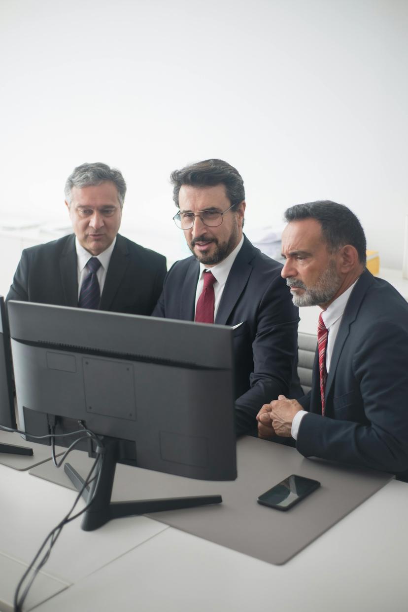 Men working in an office