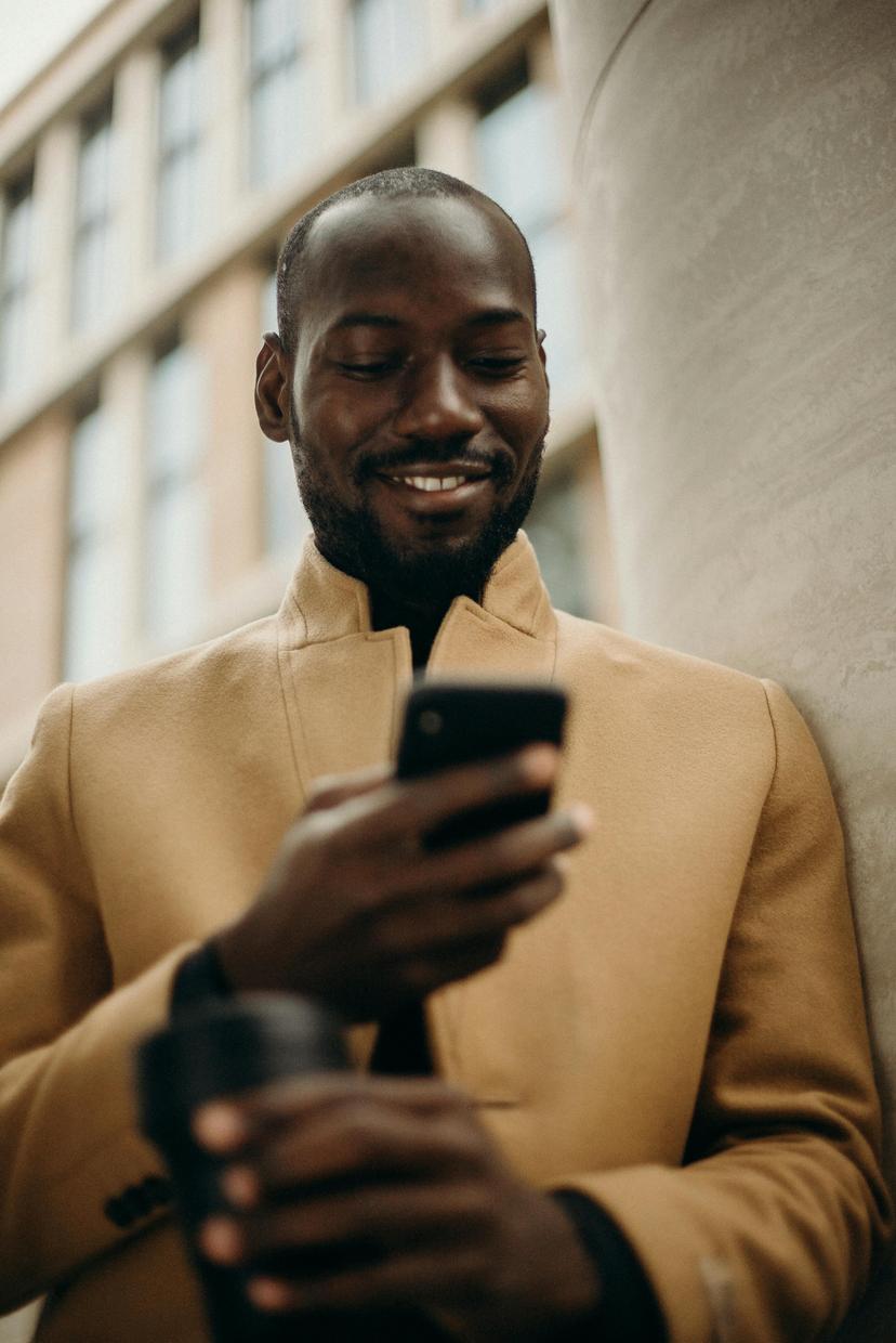 A man with his phone